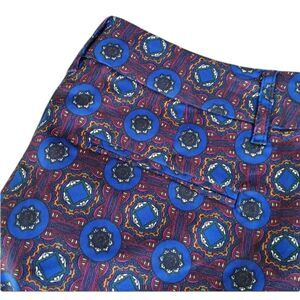Monroe & Main Cropped Pants Women’s 8 Blue Purple Geometric Print